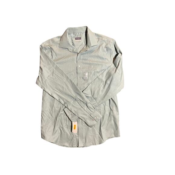 NWT Van Heusen Flex Size L  16-16.5 36/37 Green Button Down - Picture 1 of 3